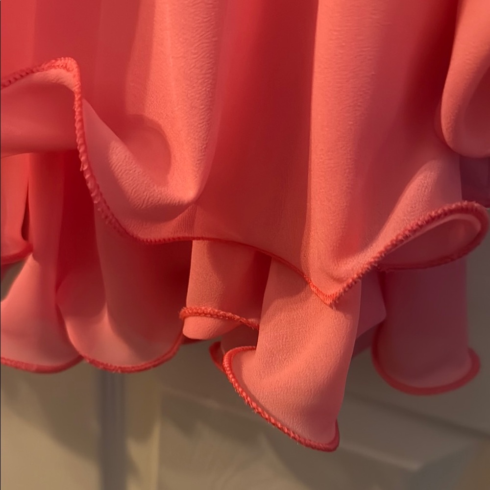 Pink Ruffled 3/4 Sleeve Boxy Blouse - Picture 9 of 10